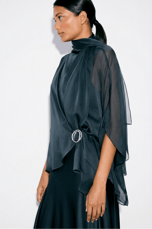 Blusa SOLÈNE Azul Petróleo - BIMANI