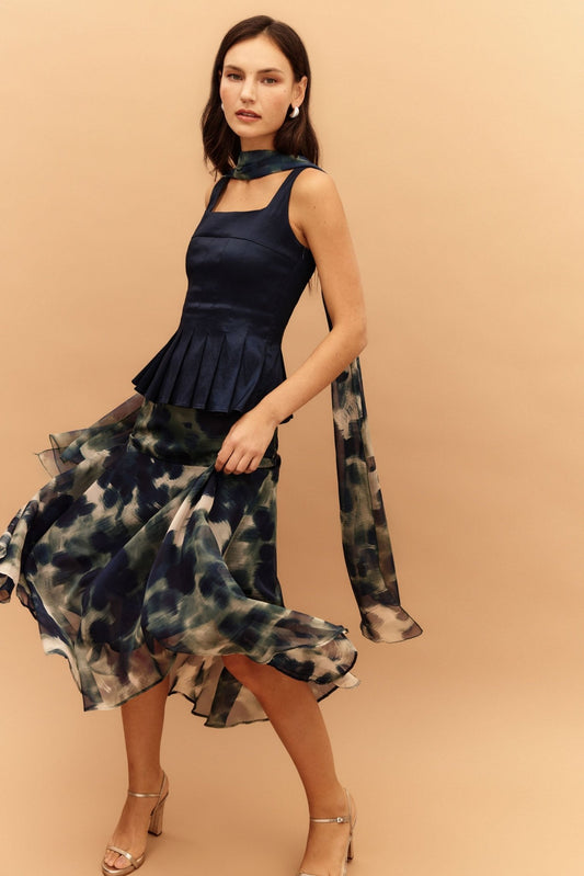 Falda SAMANÁ Estampado Azul - BIMANI