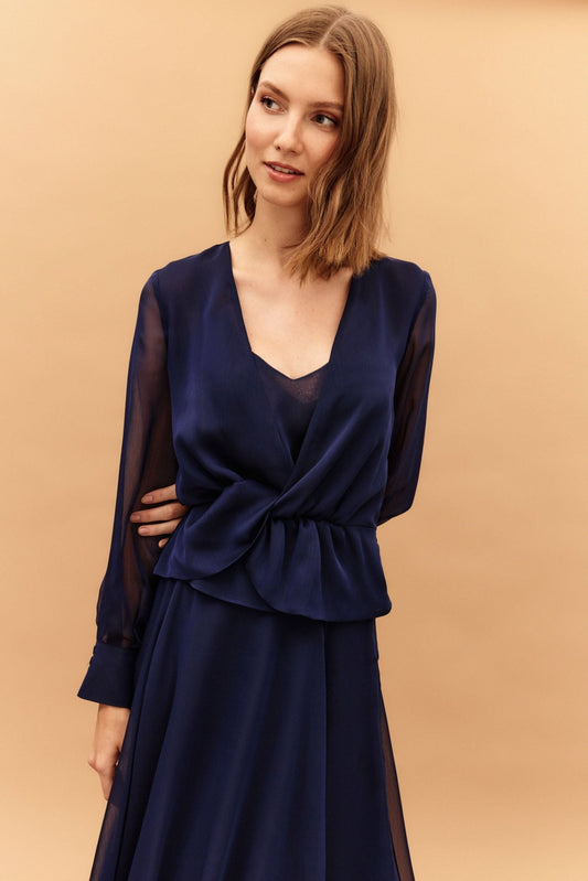 Blusa CLAIRE Azul Cantábrico - BIMANI