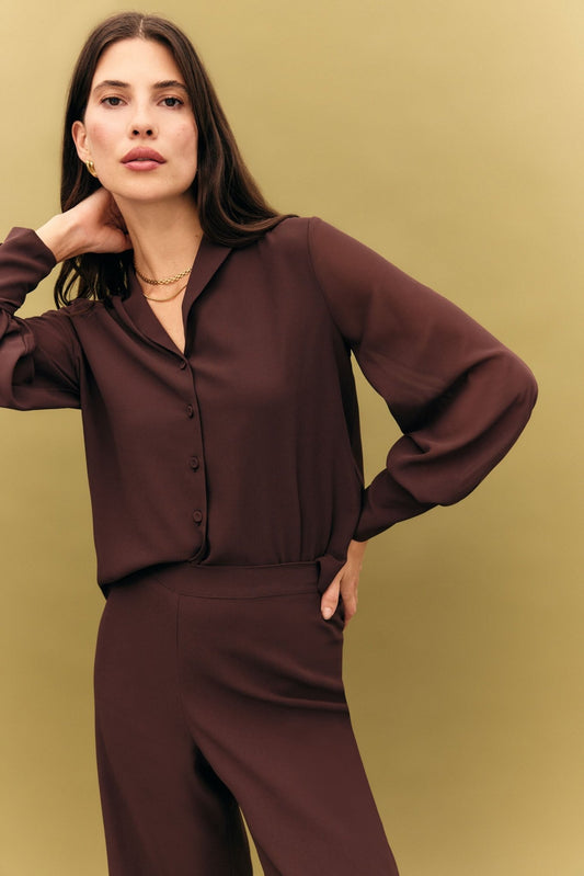 Blusa LONDRES Marrón Cacao - BIMANI