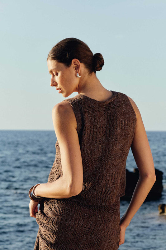 Top MINTAS Marrón Cacao - BIMANI