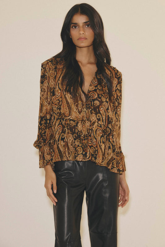 Blusa OLAYA Estampado Ocre - BIMANI