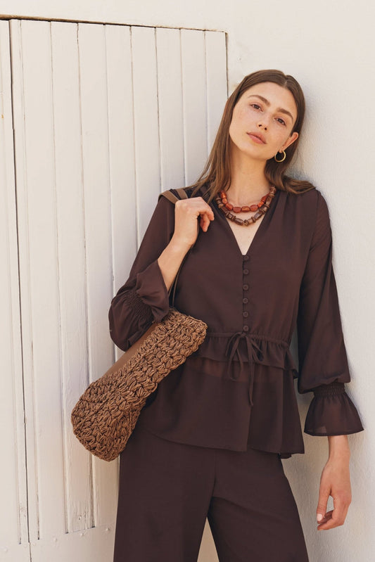 Blusa SIRENA Marrón Cacao - BIMANI