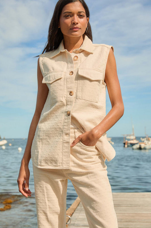 Colete GIVERNY Beige Dots