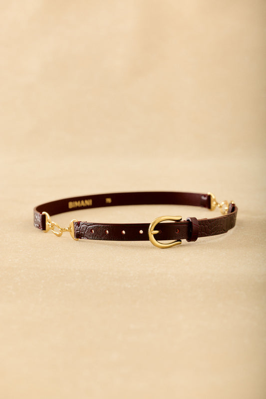 Cinturón GANGES Textura Burdeos - BIMANI