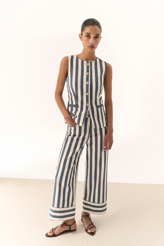 Pantalón GALERA Rayas Azul