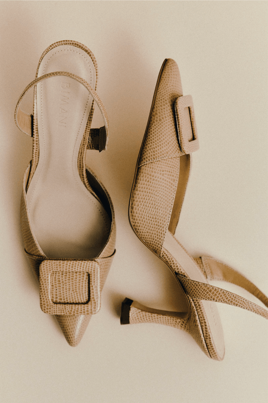 Stiletto NURIA Textura Beige - BIMANI