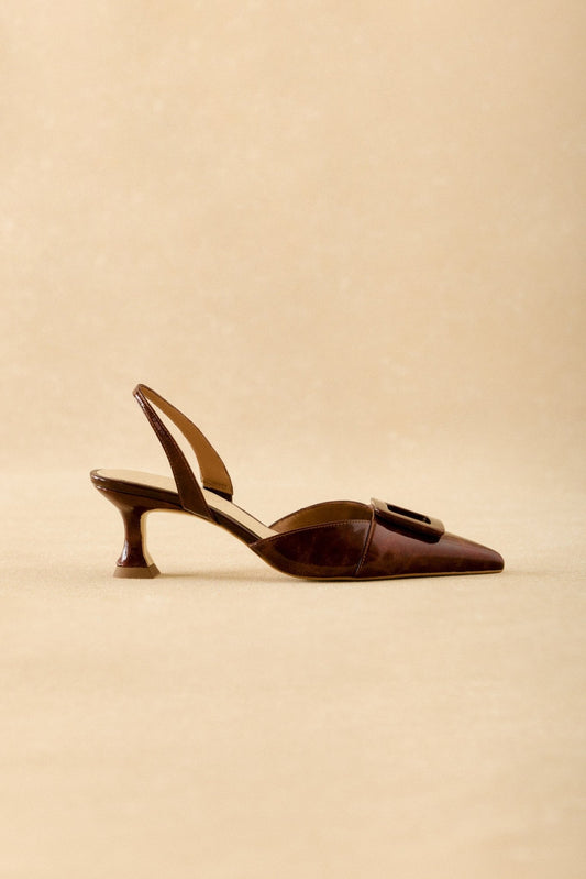 Stiletto NURIA Petite Charol Marrón - BIMANI