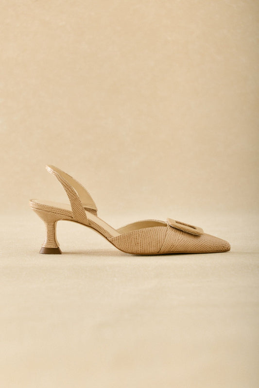 Stiletto NURIA Petite Textura Beige - BIMANI