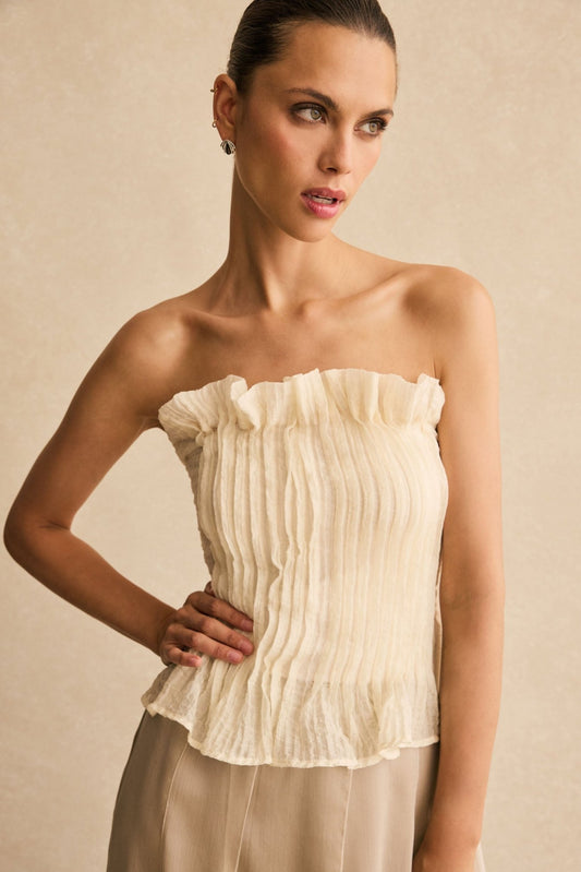 Top BARDOT Crema - BIMANI