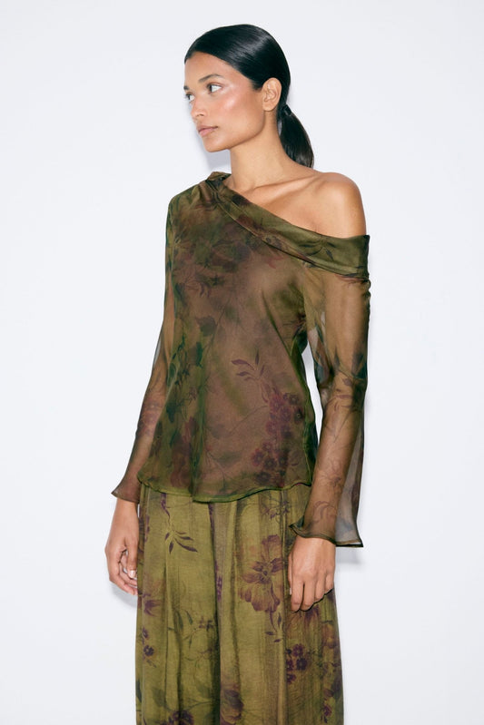 Blusa VALERIE Estampado Oliva - BIMANI