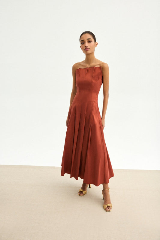 Vestido CORDELIA Teja Caldero - BIMANI