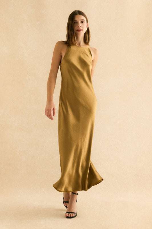 Vestido ELARA Dorado - BIMANI