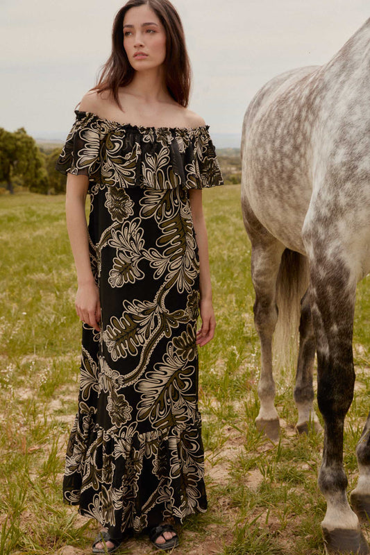 ORQUÍDEA Dress Texture Black