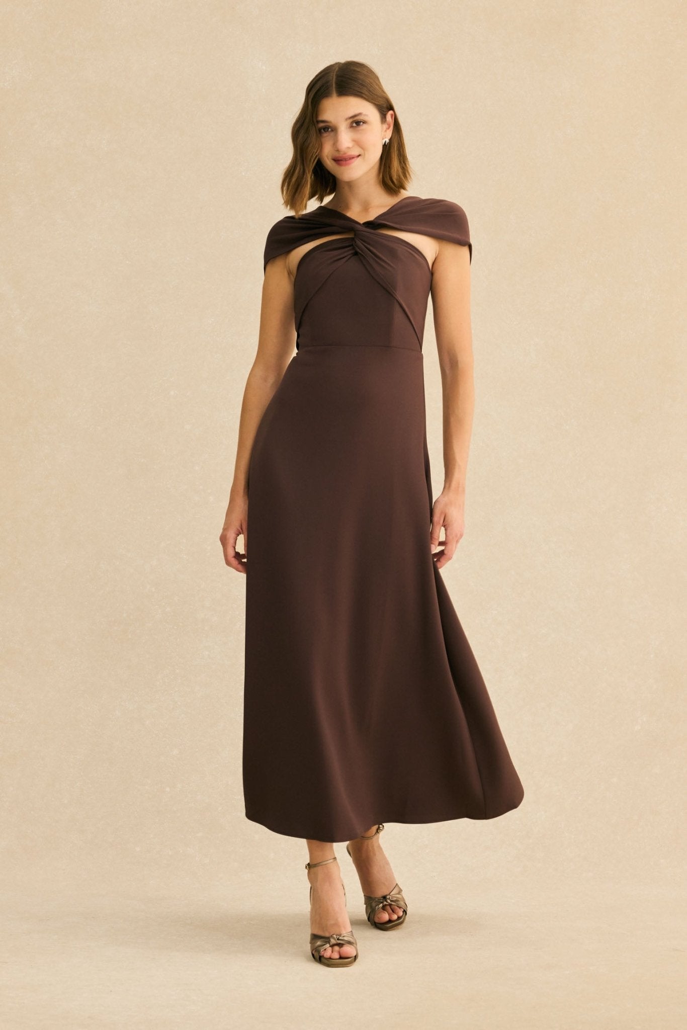 Vestido SUZANNE Marrón Cacao BIMANI - Main Image