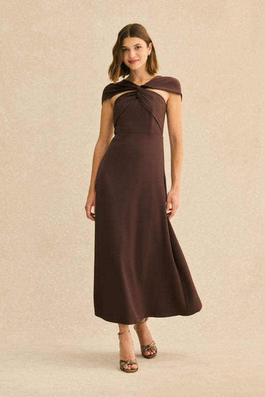 Vestido SUZANNE Marrón Cacao - BIMANI