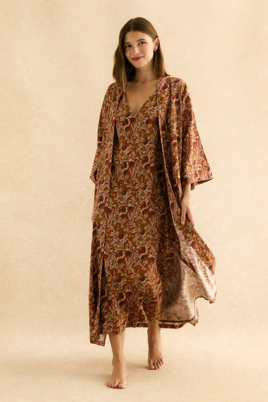 Bata AVELINE Estampado Burdeos - BIMANI