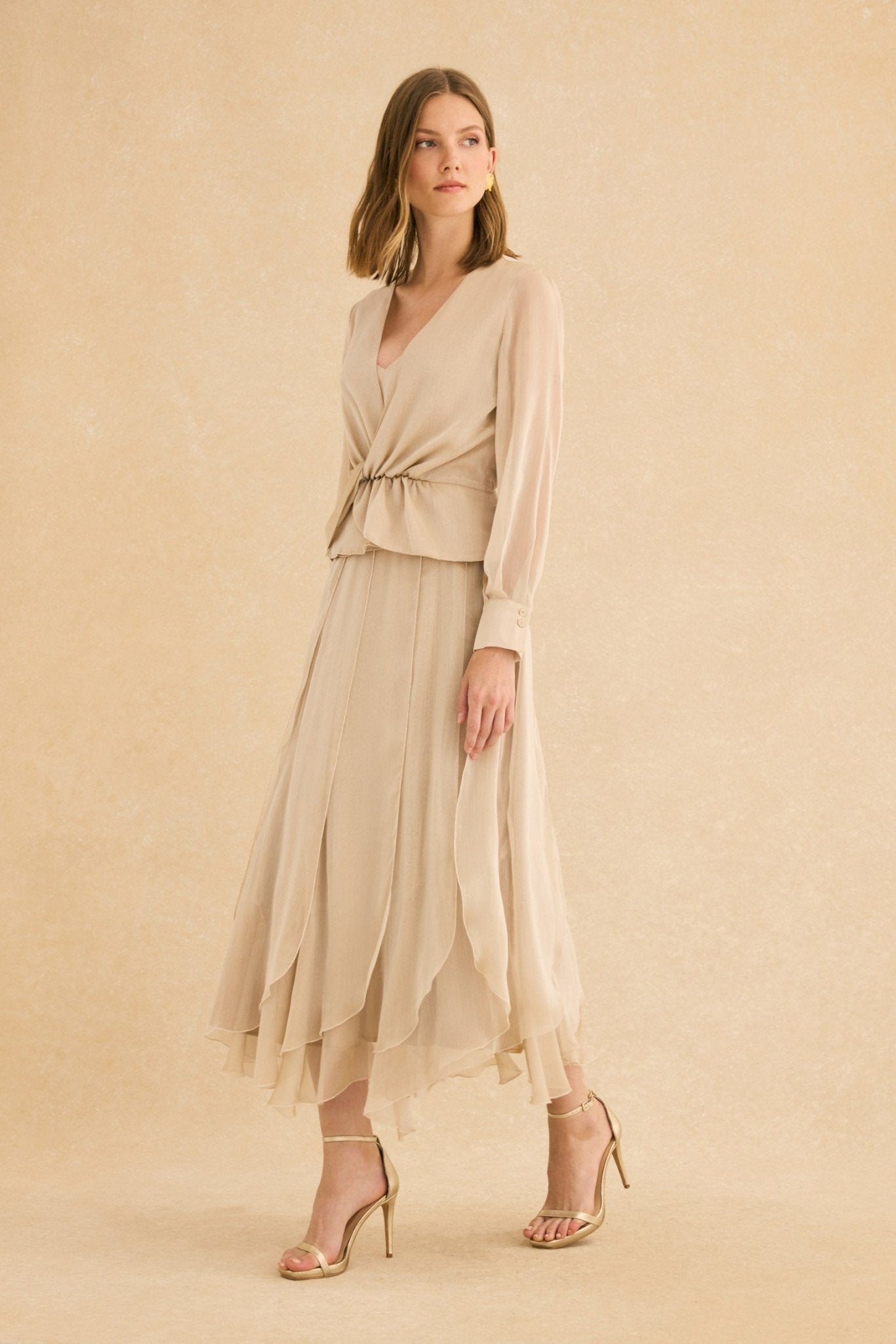 Blusa CLAIRE Champagne - BIMANI