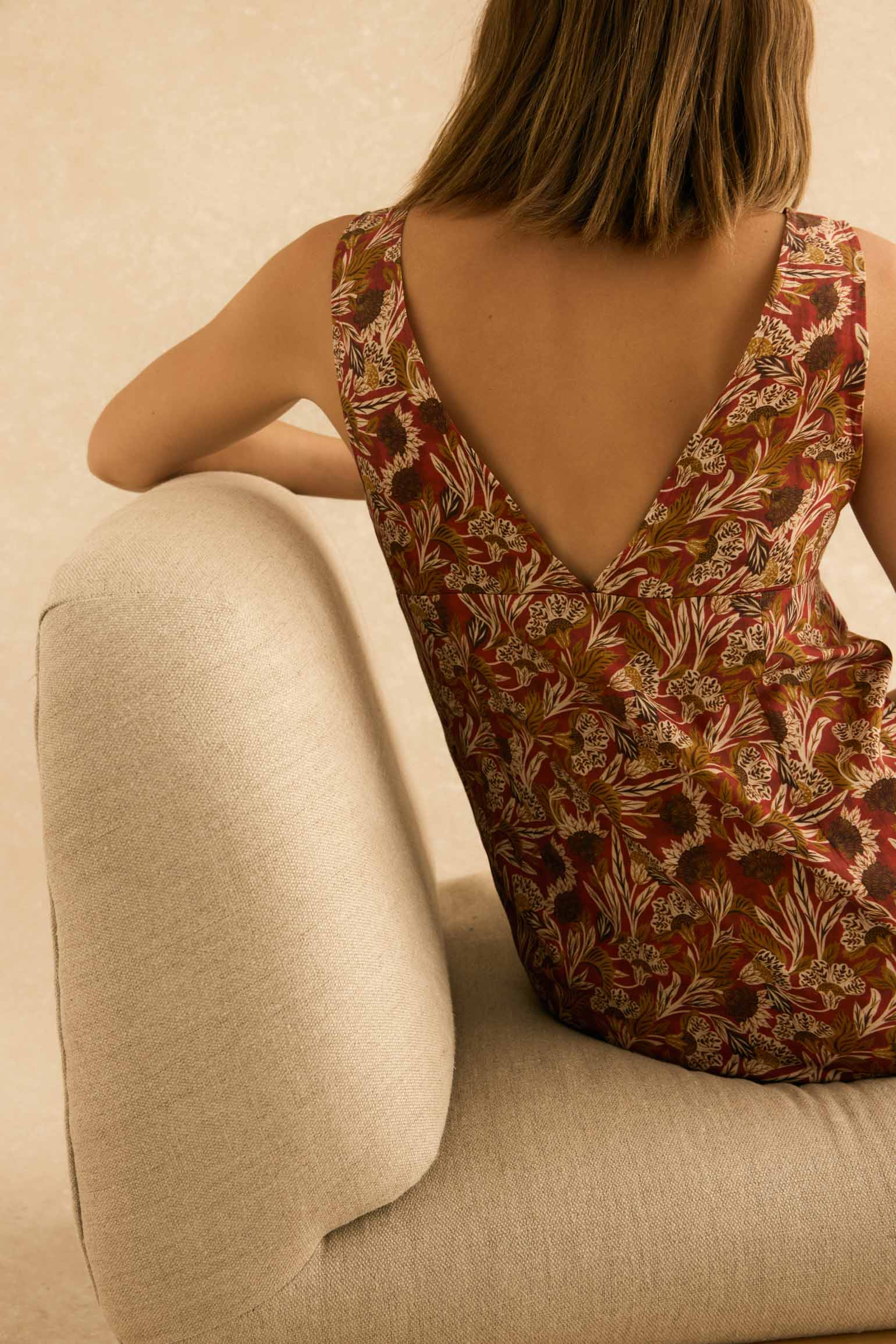 Camisón MAELIS Estampado Burdeos - BIMANI