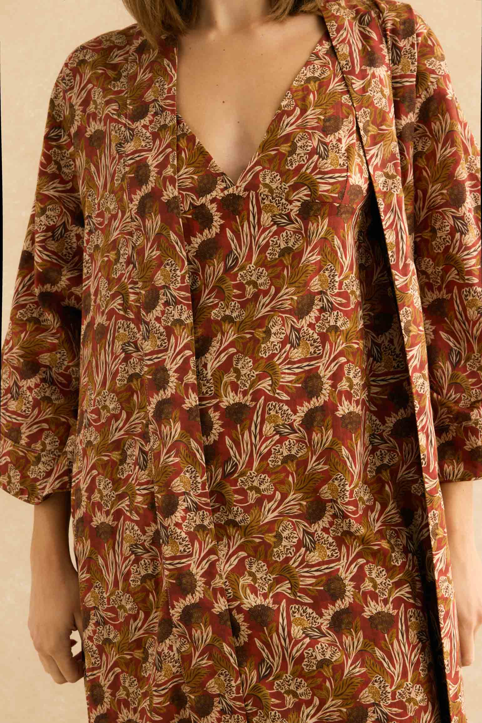 Bata AVELINE Estampado Burdeos - BIMANI