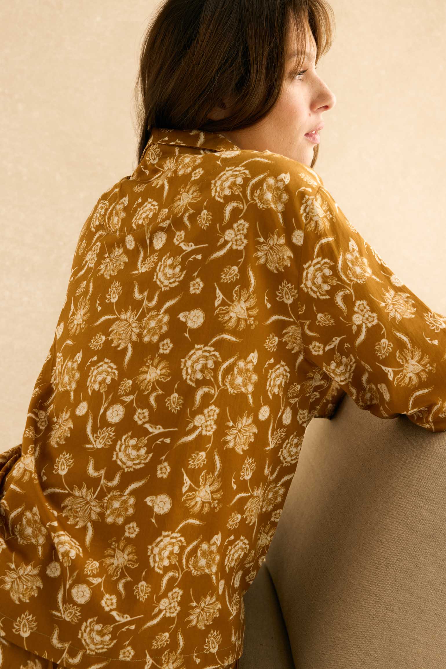 Pijama FIORI Estampado Mostaza - BIMANI