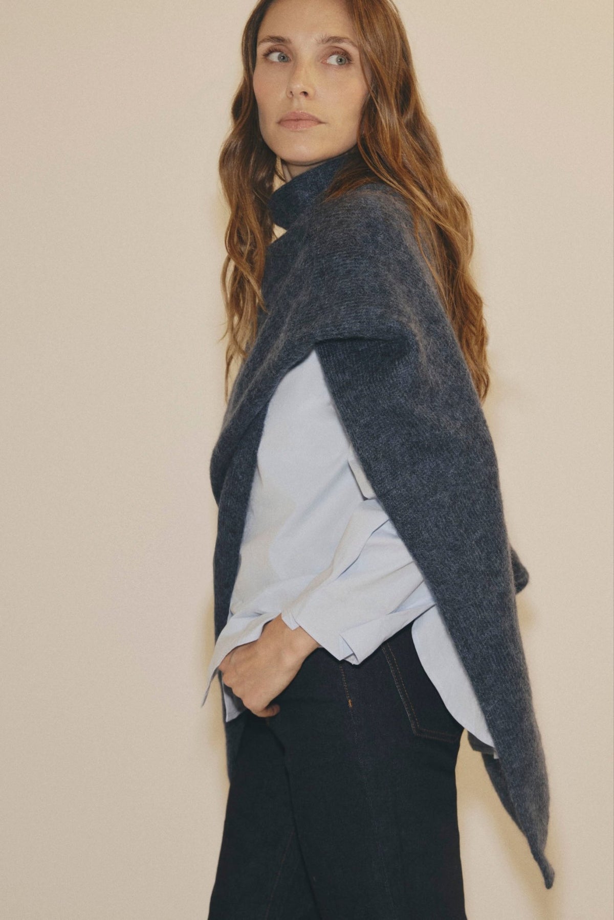 Poncho MOHAIR & ALPACA Azul - BIMANI