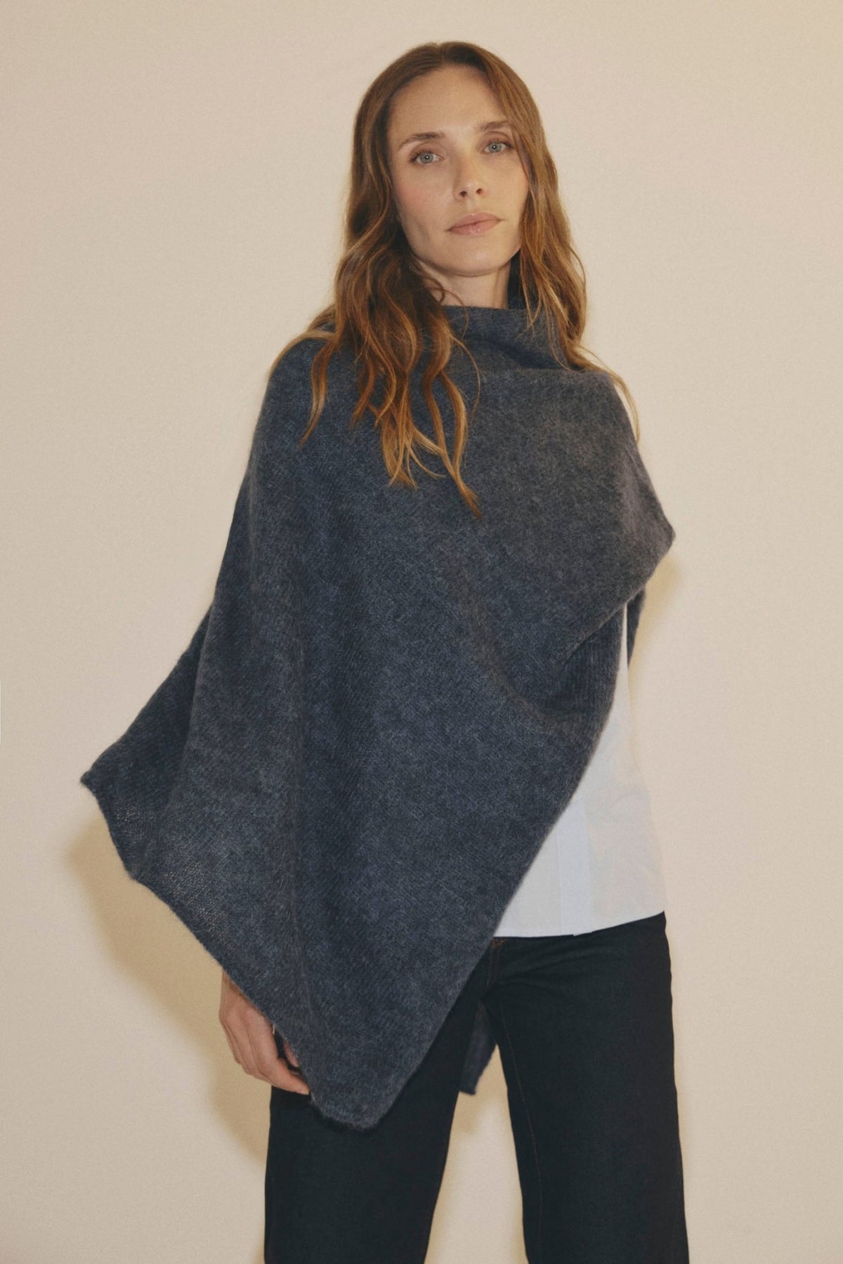 Poncho MOHAIR & ALPACA Azul - BIMANI