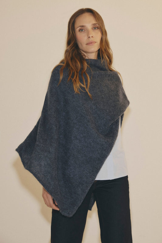 Poncho MOHAIR & ALPACA Azul