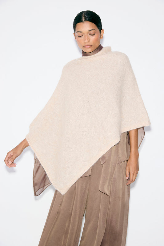 Poncho MOHAIR & ALPACA Beige - BIMANI