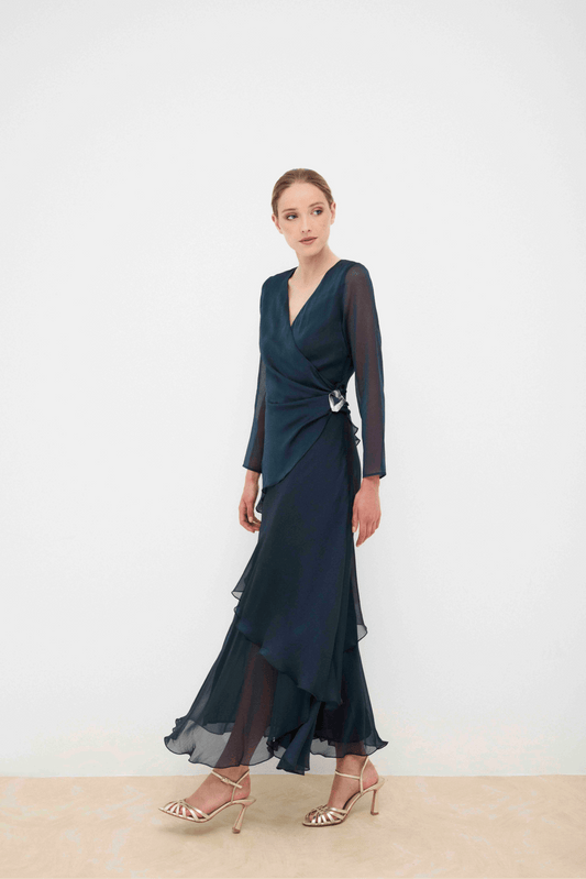 Vestido GIA Azul Petróleo