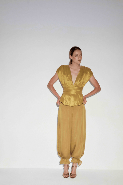 SABINE Olive Peridot Trousers | BIMANI