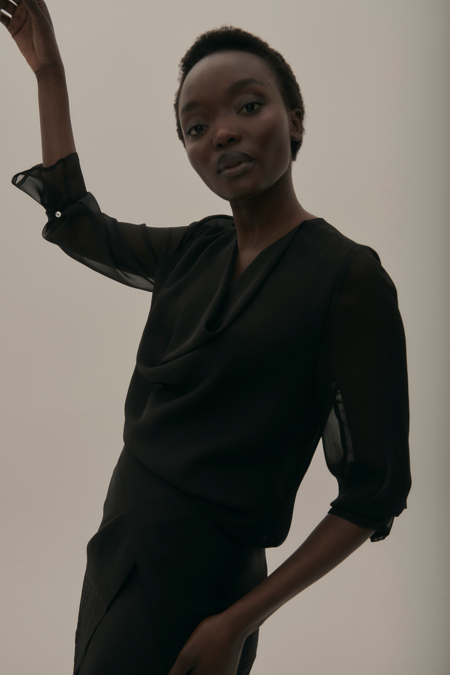 HELIANE Magnetic Black Blouse