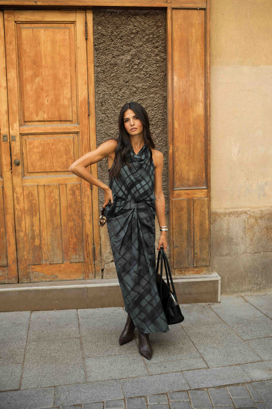 FAYE Plaid Skirt Blue