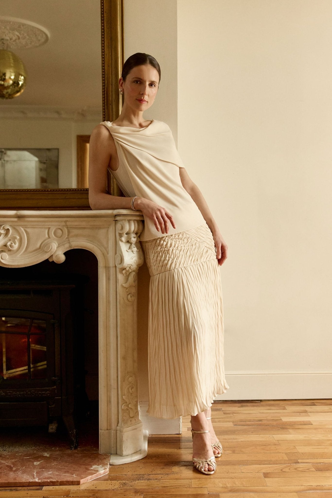 Falda HÉLADE Beige Caliza - BIMANI