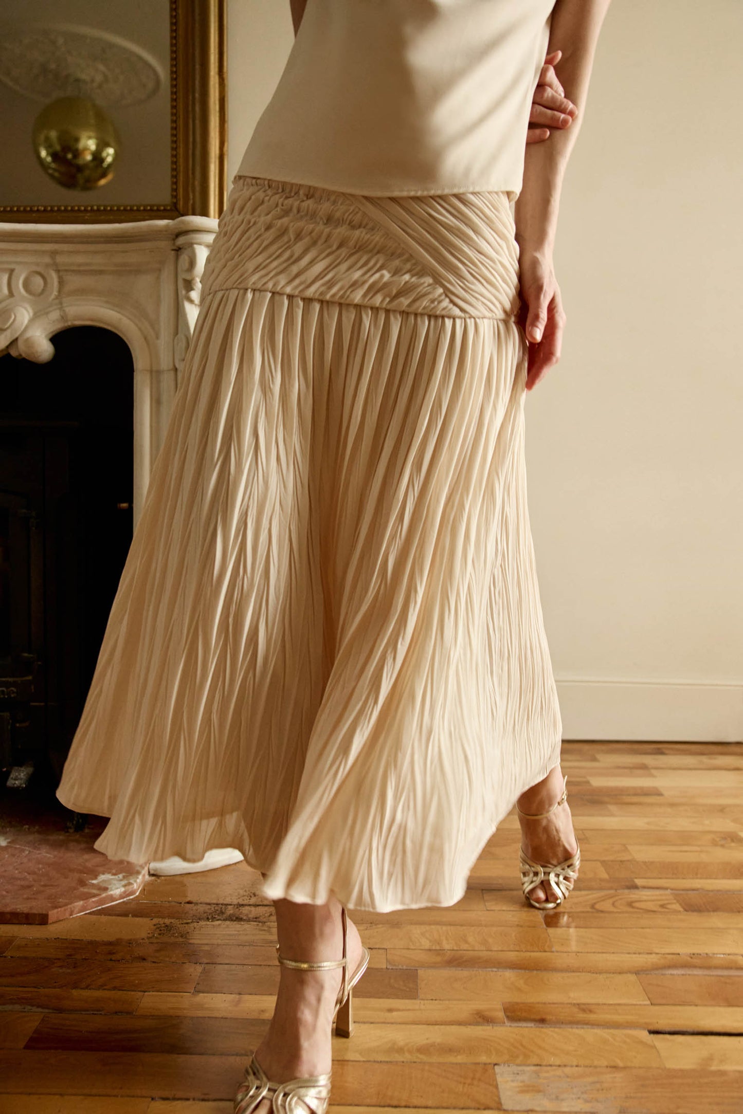 Falda HÉLADE Beige Caliza - BIMANI