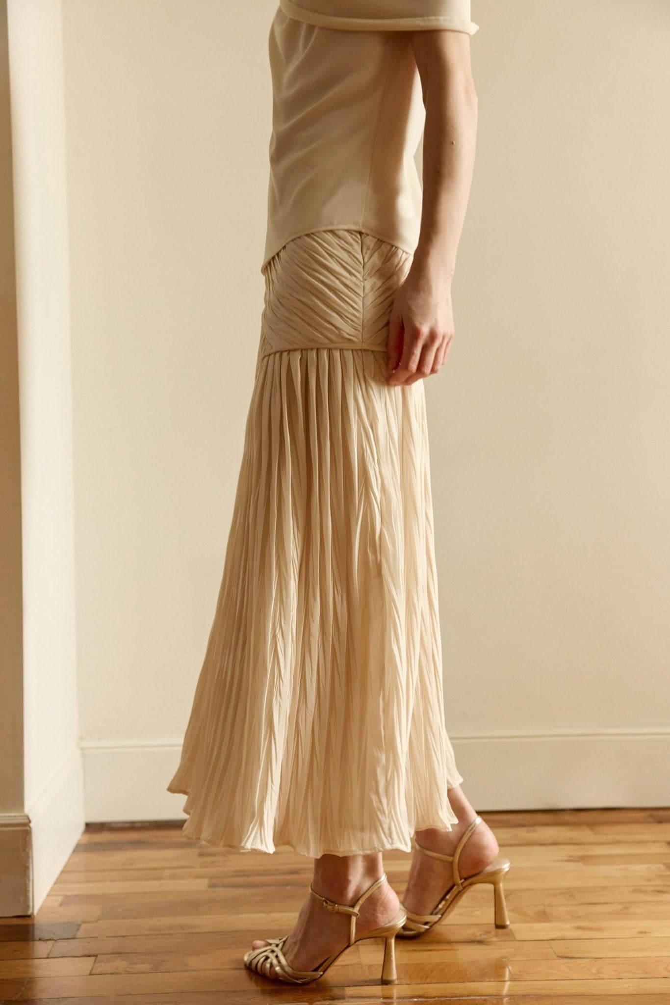 Falda HÉLADE Beige Caliza - BIMANI