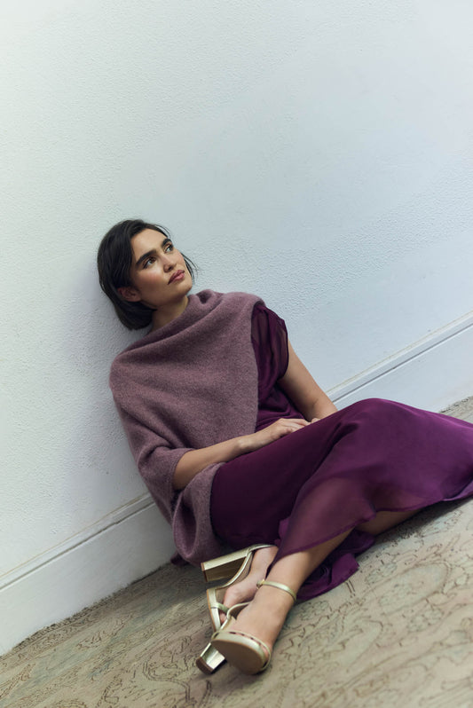 Poncho MOHAIR Rosa - BIMANI