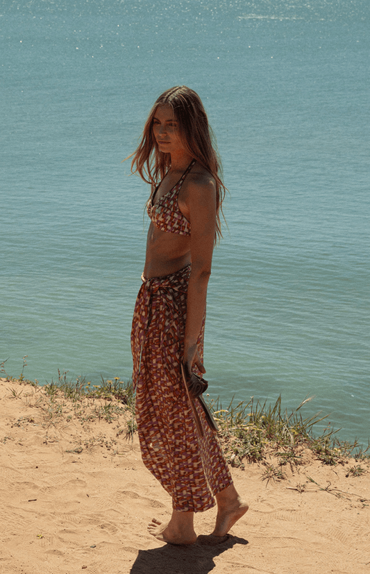 Falda SAONA Estampado Teja - BIMANI