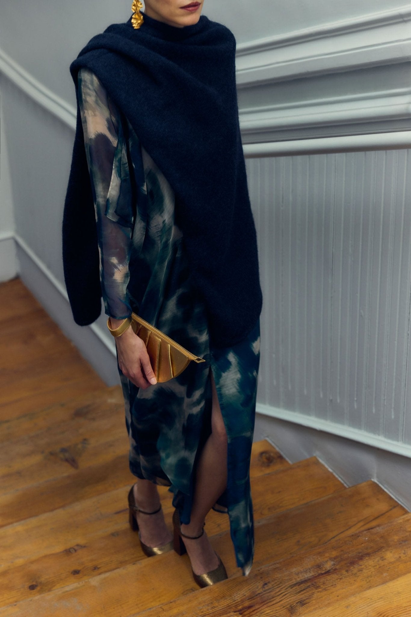 Poncho MOHAIR Azul Marino - BIMANI