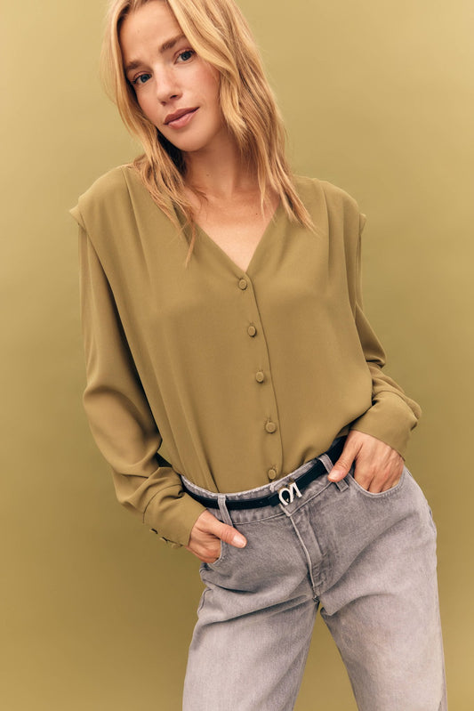 Blusa DENNIS Verde Hojiblanca - BIMANI