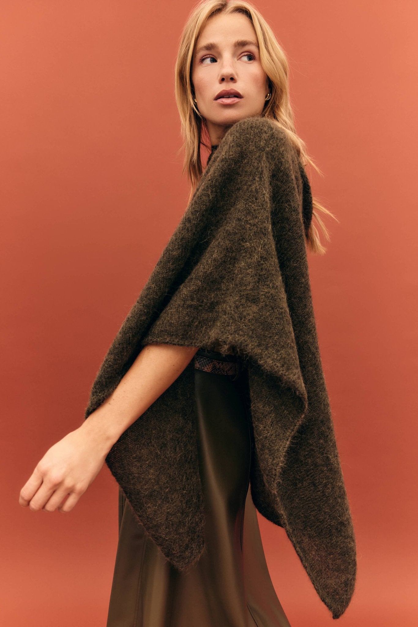Poncho MOHAIR Khaki - BIMANI
