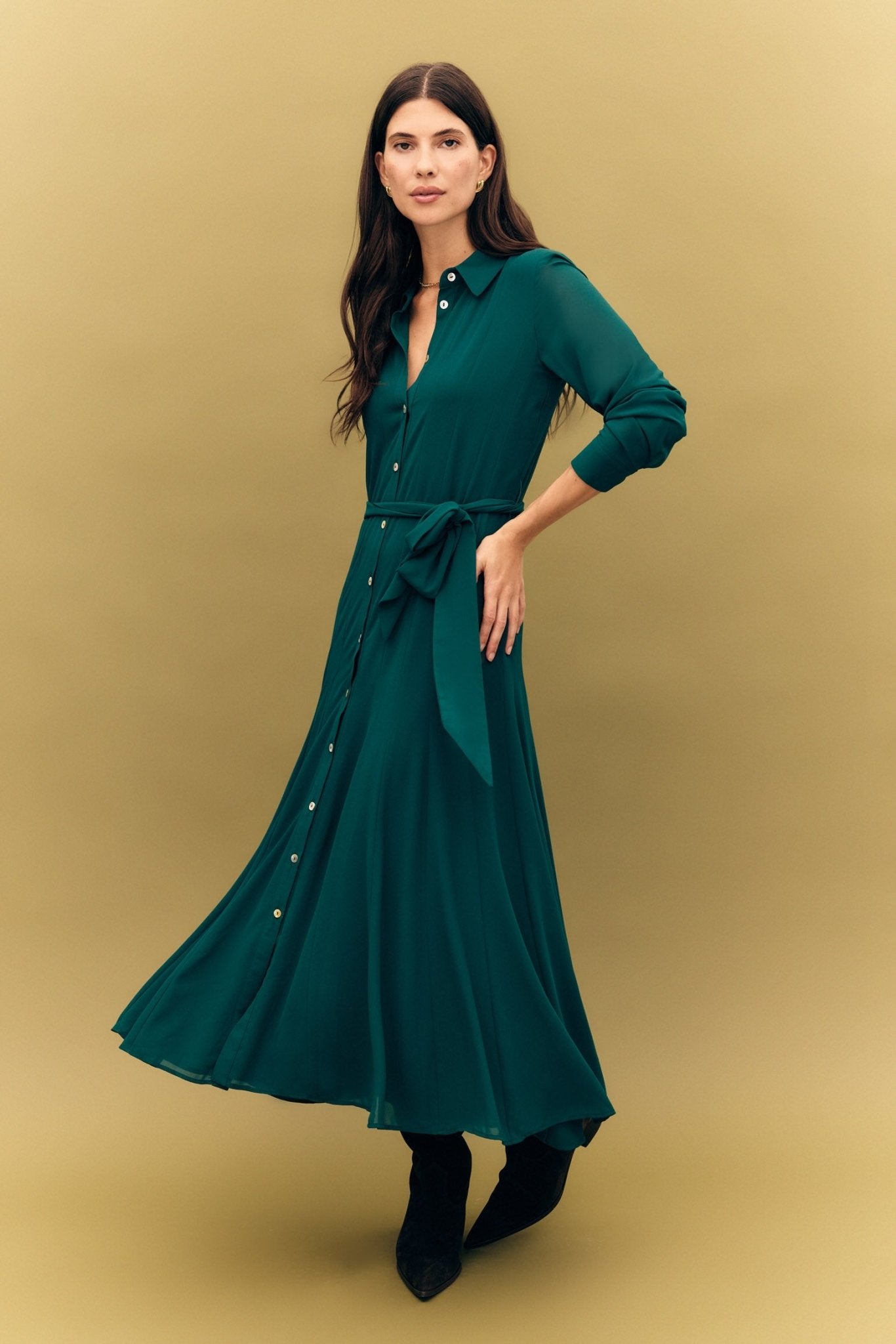 Vestido CORA Verde Hiedra - BIMANI