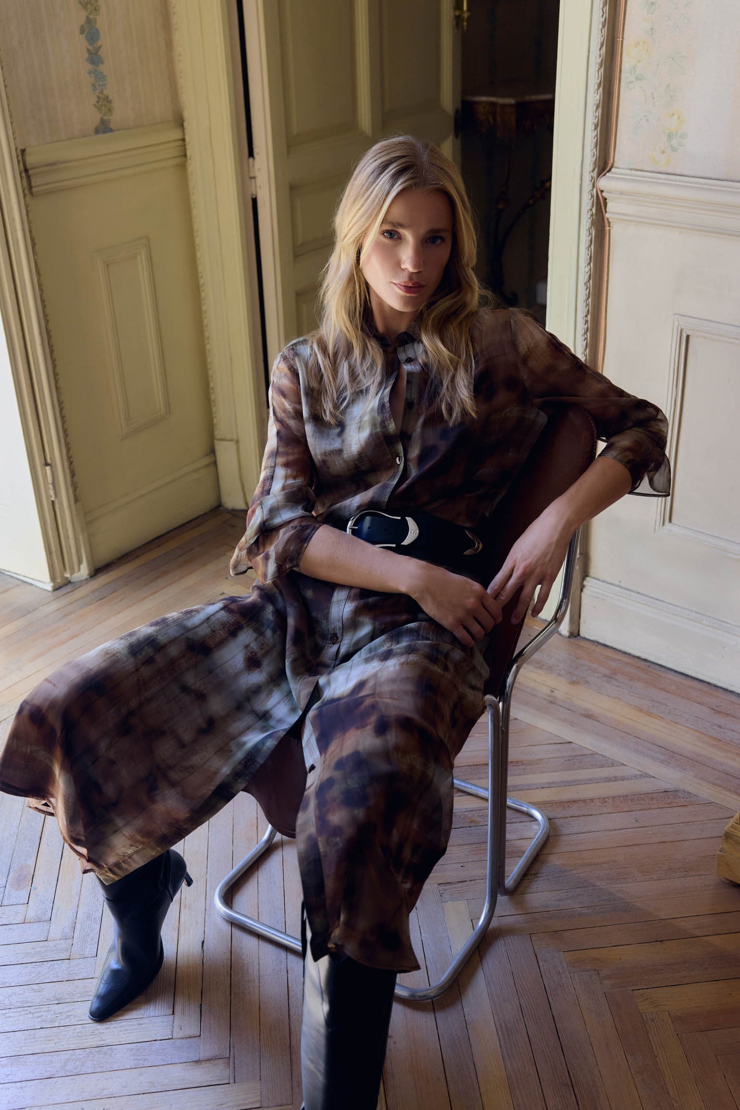 Vestido CAPUCINE Estampado Khaki - BIMANI