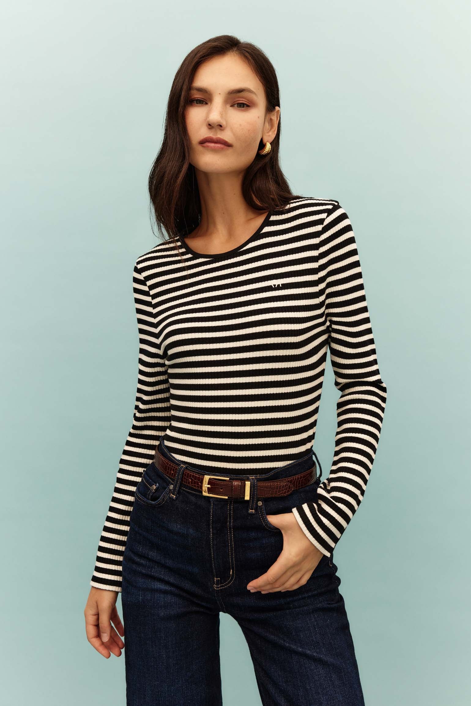 Camiseta DIANA Rayas Azul - BIMANI