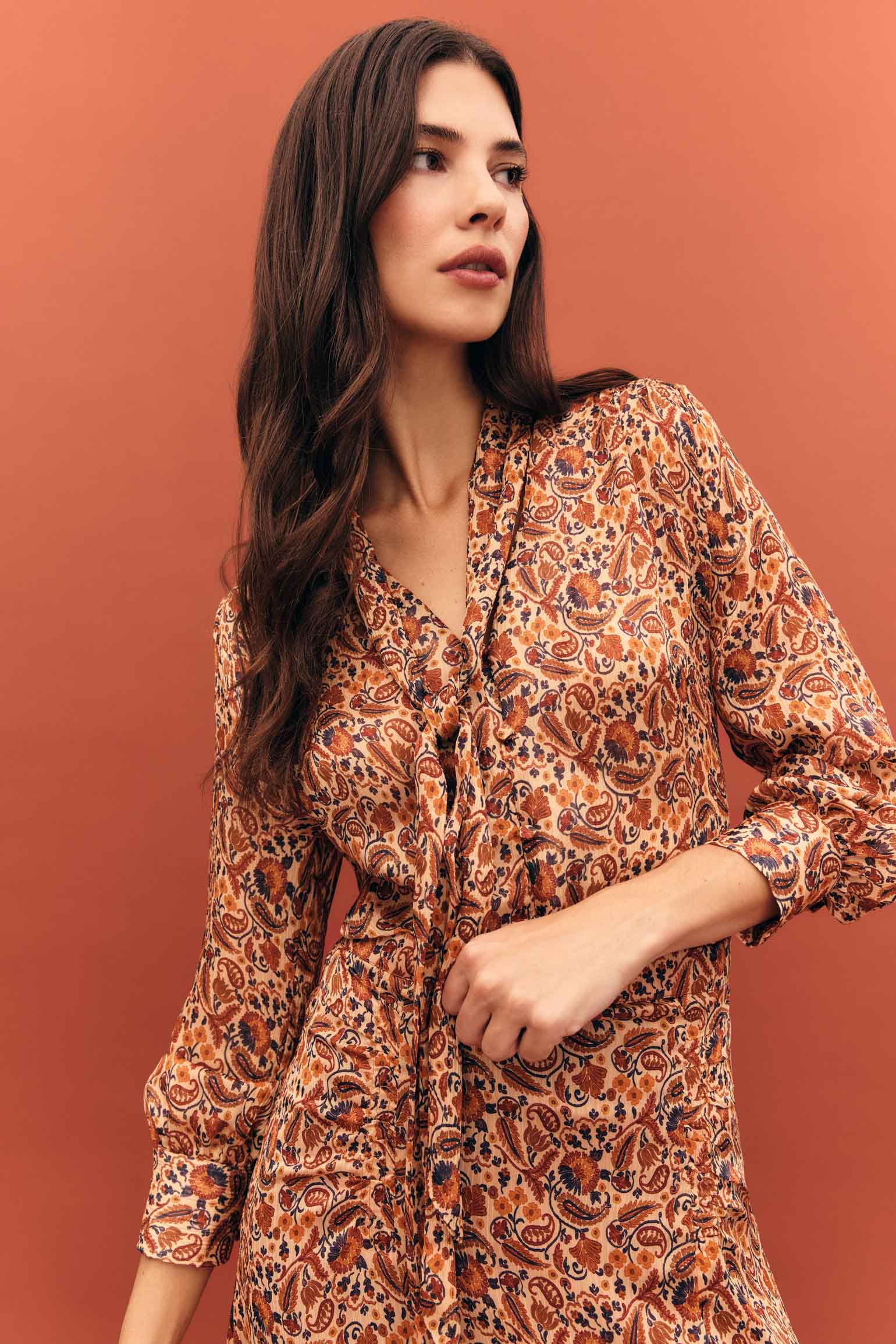 Blusa CHRISTINE Estampado Teja - BIMANI