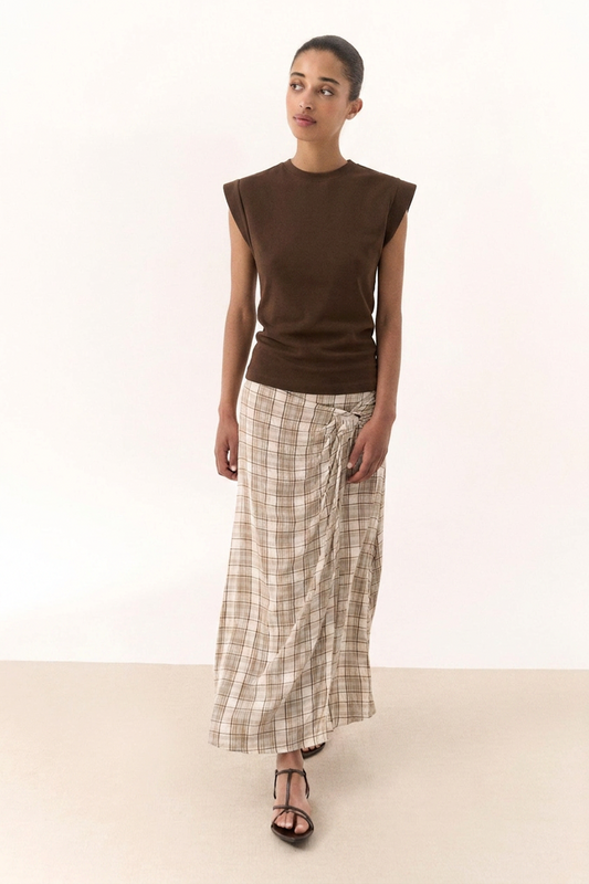 Falda BELLARIA Cuadros Camel