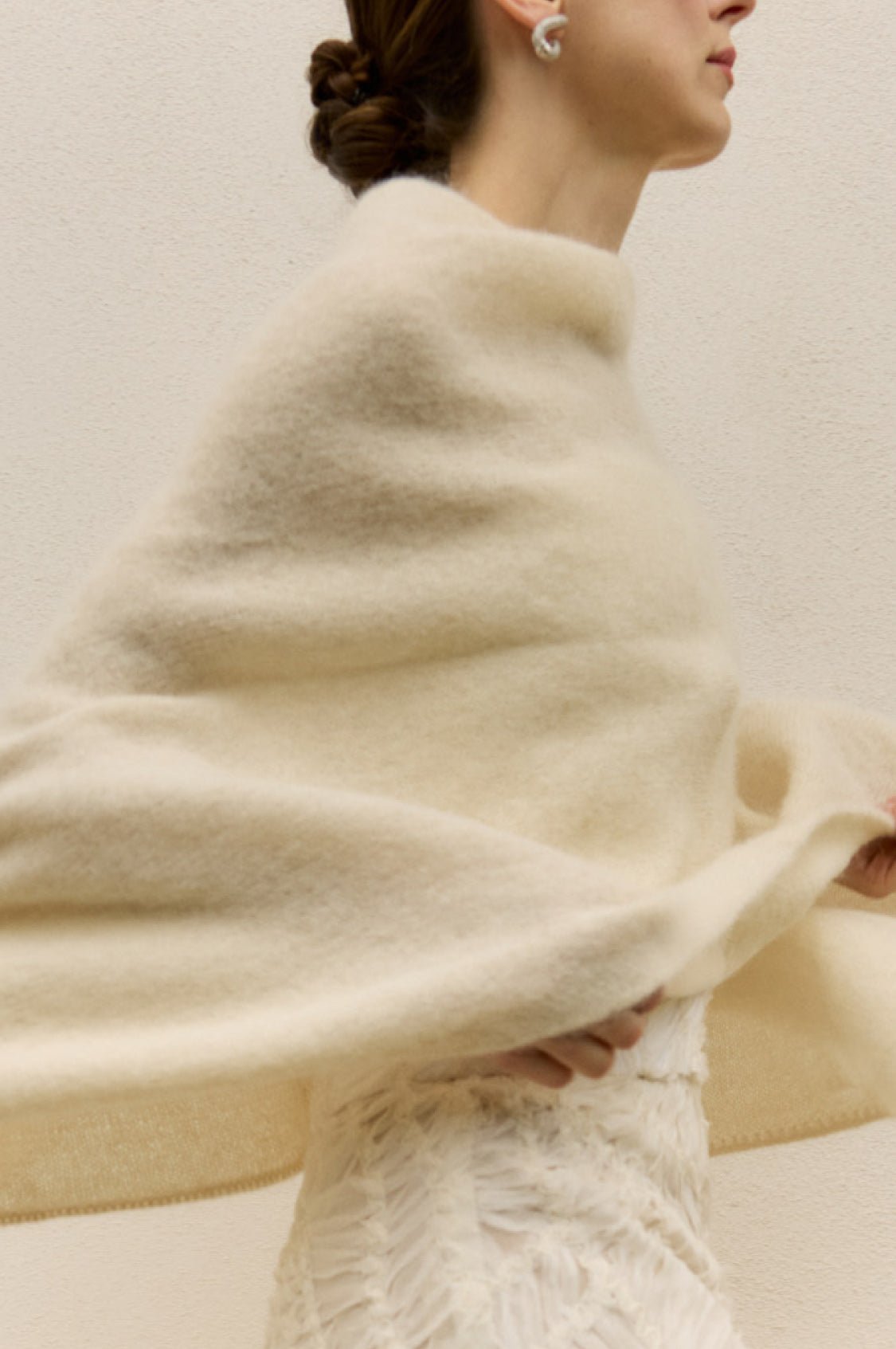 Poncho MOHAIR Blanco - BIMANI