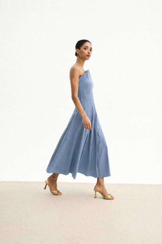 Vestido CORDELIA Azul Laguna - BIMANI