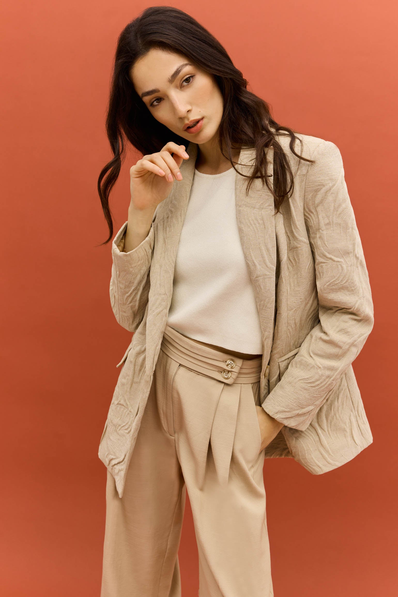 Blazer ANAGA Beige - BIMANI