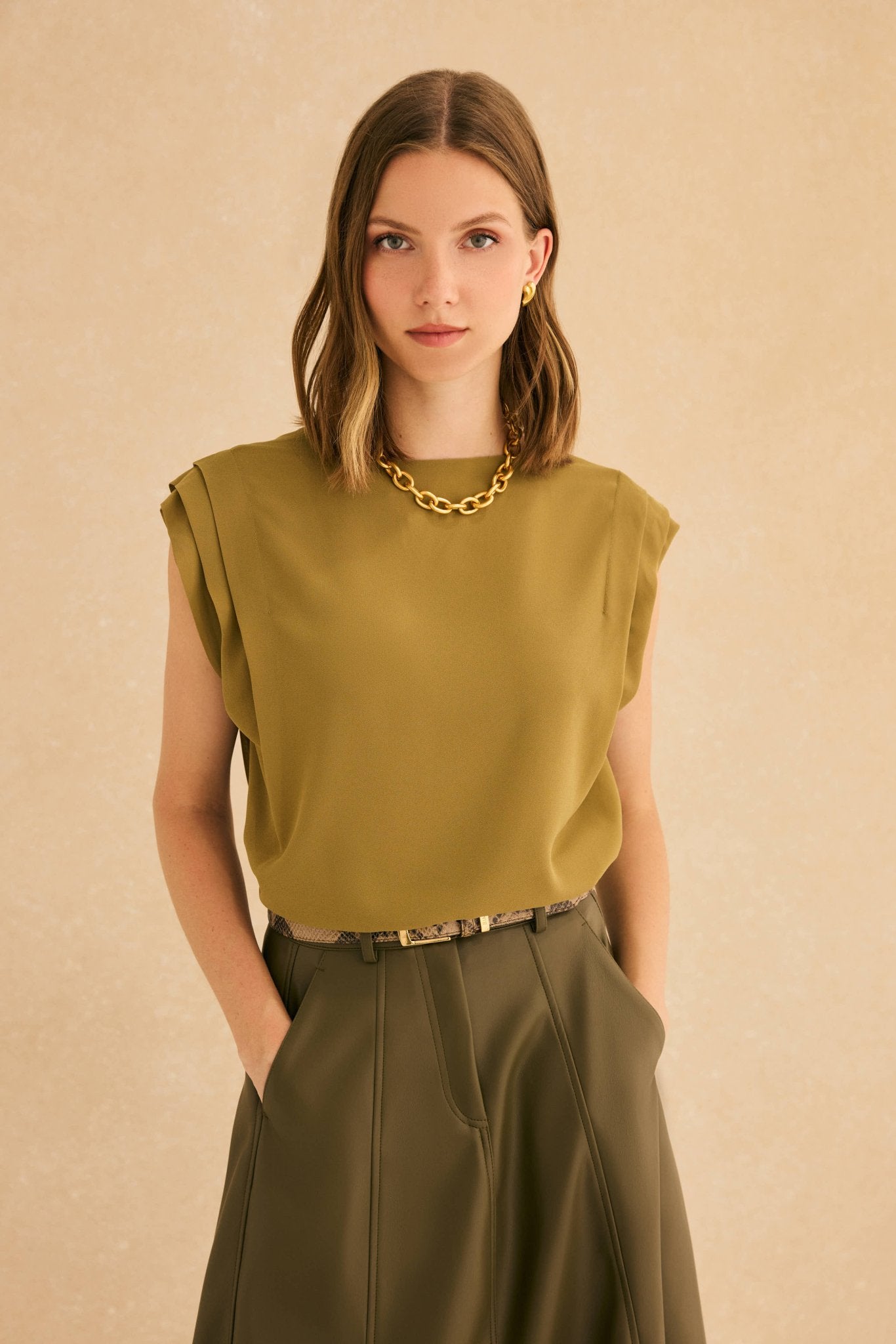 Blusa ANKARA Verde Hojiblanca - BIMANI